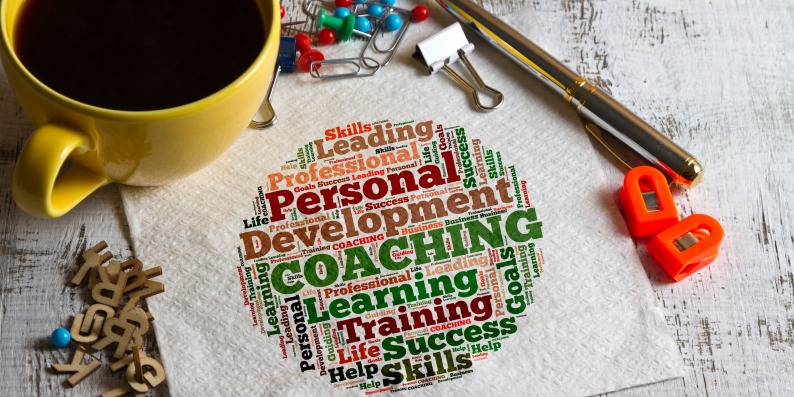 various benefits of health coaching written in a circle