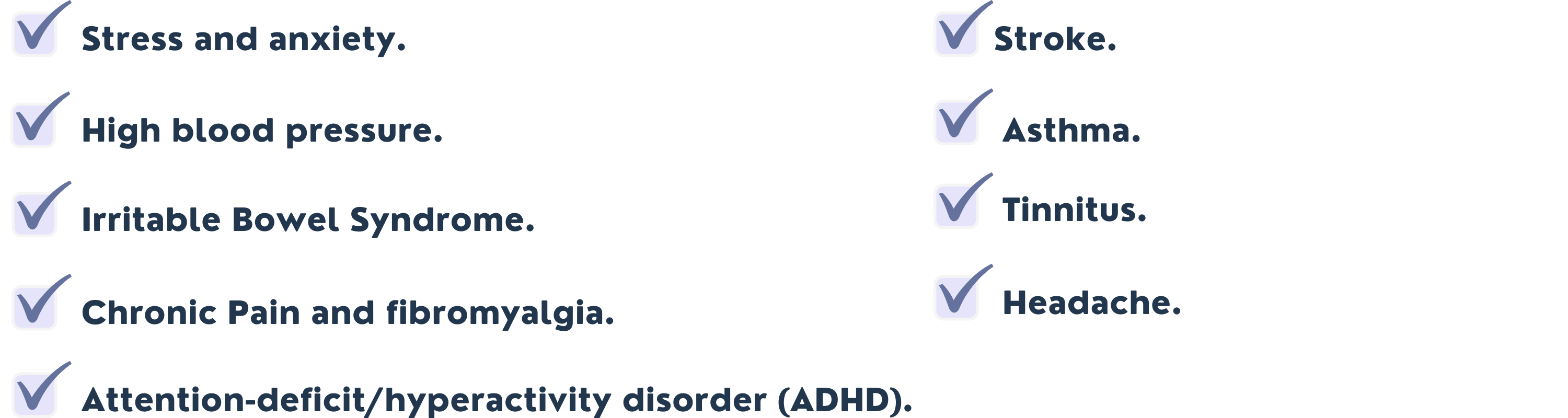 Types of issues Biofeedback can help manage.-1