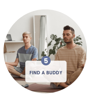 two young men meditating indoors-2